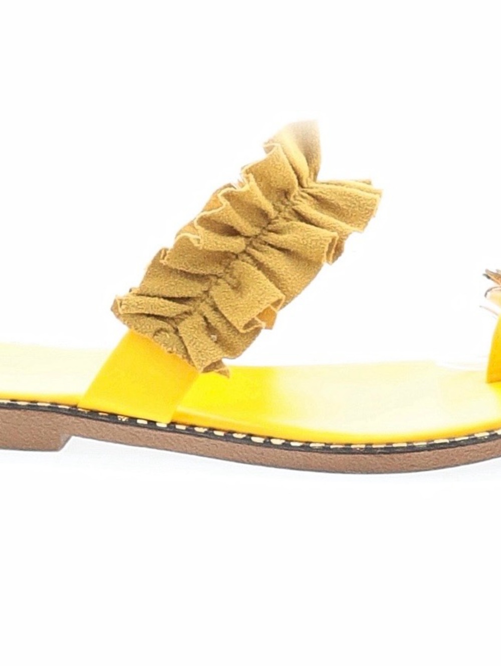 Girls Yellow Ruffle Pineapple Toe-Post Sandals - Picture 2 of 2